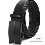 Men's Fashion Automatic Buckle Litchi Pattern Belt