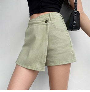 Anti-exposure Irregular Denim Skirt