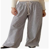 Thick Striped Wide-leg Pants