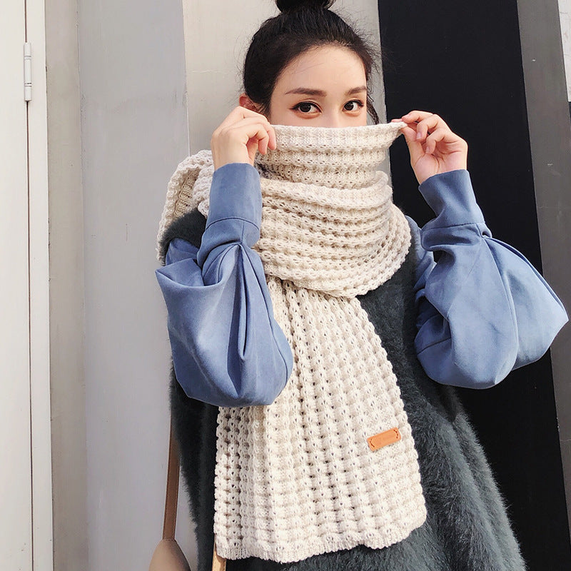 Women's Simple Thick Warm Woolen Scarf