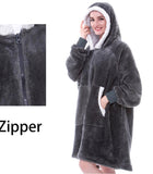 Men And Women Can Wear Zipper Flannel Lazy Blanket