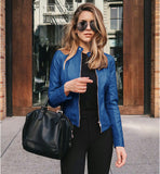 Leather PU suit jacket