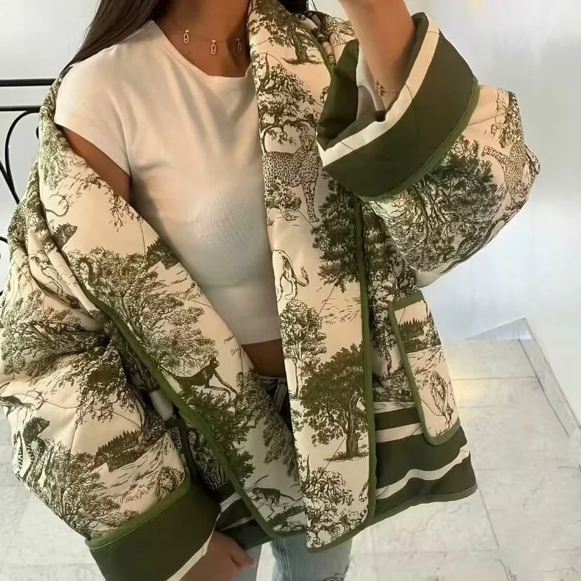 Women's 6-color Printing Cotton Jacket