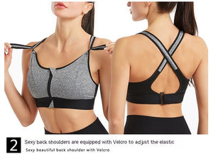 Adjustable Front Zipper Sports Bra