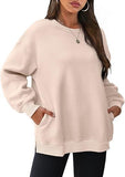 Women's Round Neck Pullover Oversized Loose Velvet Long Sleeve Sweatshirt