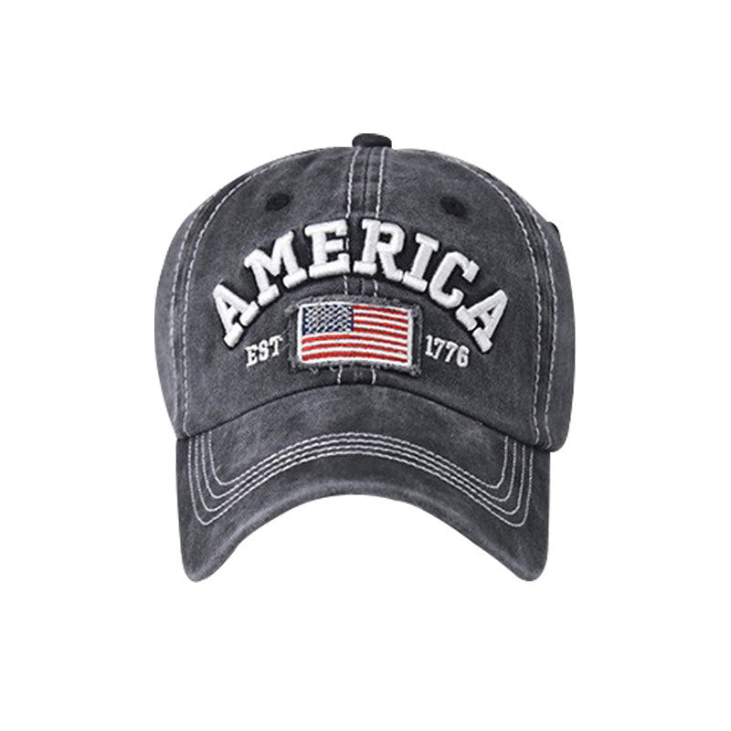 Women's Cotton Water Washed Hole Embroidered Hat