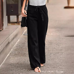 Women's Cotton And Linen Casual Solid Color Pants