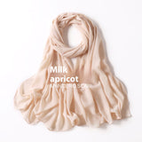 Pure Color Pearl Chiffon Scarf Headcloth Veil Chiffon Scarf