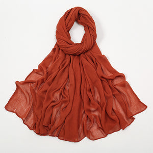 Curling Rayon Wrinkle Scarf Women's Simple Toe Cap