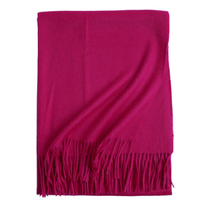 New Solid Color Wool Long Beard Warm Tassel Scarf Thick