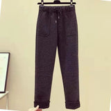 Lamb Wool Fur Sweater Casual Pants Three Piece Set Fashion Suit Women