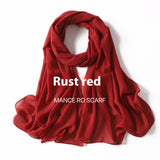 Pure Color Pearl Chiffon Scarf Headcloth Veil Chiffon Scarf