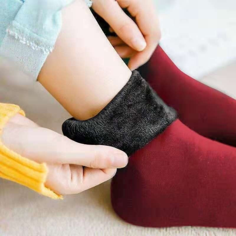 Fleece Lined Padded Warm Keeping Snow Socks Women Mid-high Tube Long