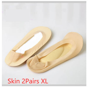 3D Arch Foot Massage Health Care Women Summer Socks Ice Silk Socks Shallow Mouth Silica Gel Invisible Slippers Feet Care