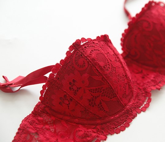 European and American Sexy Lace Half Cup Girl Bra Suit Thin