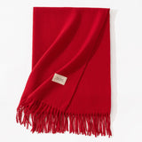 Pure Color Artificial Cashmere Scarf Women's Winter High-grade Shawl