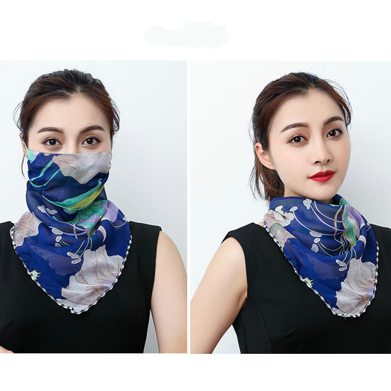 Hanging Ear Thin Face-covering Scarf Triangle Veil Scarf