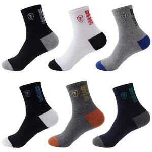 Sports Socks Men's Mid-calf Length Sock Deodorant And Sweat-absorbing Long Mid-calf