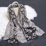 Cut flowers hollow silk scarf simulation silk scarf