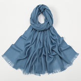 Flat Slub Cotton Solid Color Scarf Breathable Monochrome