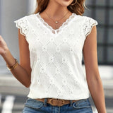 Sleeveless Lace Collar With Lace Short Sleeves