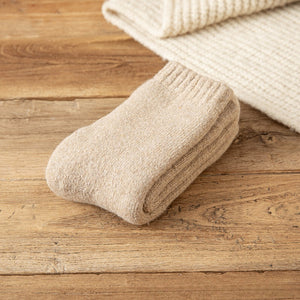 Winter Warm Padded Extra Thick Fleece Lined Fur Selvedge Female Middle Tube Socks