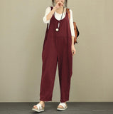 Bib Plus Fat Plus Size Women's Loose Casual Pants Bib Trousers