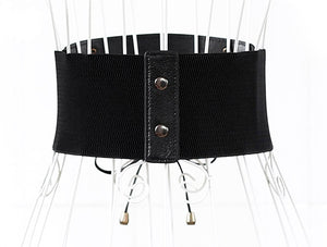 European and American super wide waist women fashion elastic elastic fringed wide belt decorative skirt accessories