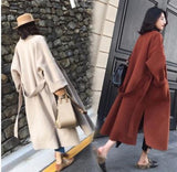 Over-the-knee All-match Mid-length Wool Coat