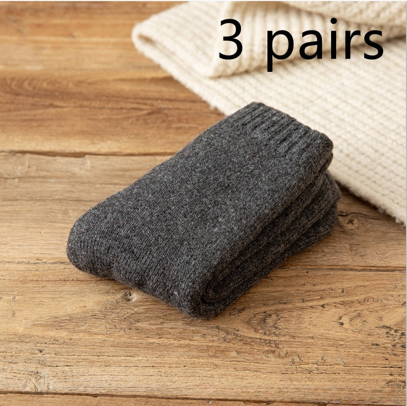 Winter Warm Padded Extra Thick Fleece Lined Fur Selvedge Female Middle Tube Socks