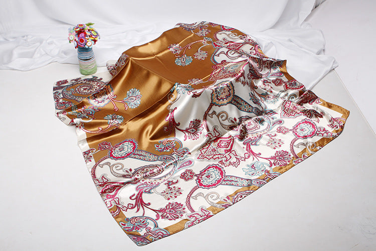 Printed Artificial Silk Small Square Towel