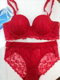 Popular Lace Ladies Underwear Set Push Up Bra