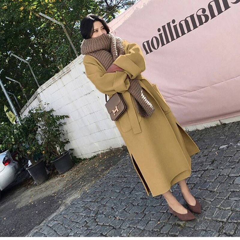 Over-the-knee All-match Mid-length Wool Coat