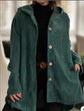 Women's Hooded Loose Corduroy Casual Jacket