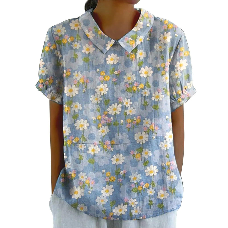 Women's Creative Retro Floral Cute Short-sleeved T-shirt