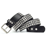 Men's And Women's Fashion Simple Square Bead Rivet Belt