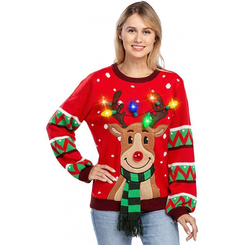 Christmas Elk Sweater Novel Christmas Atmosphere Sweater