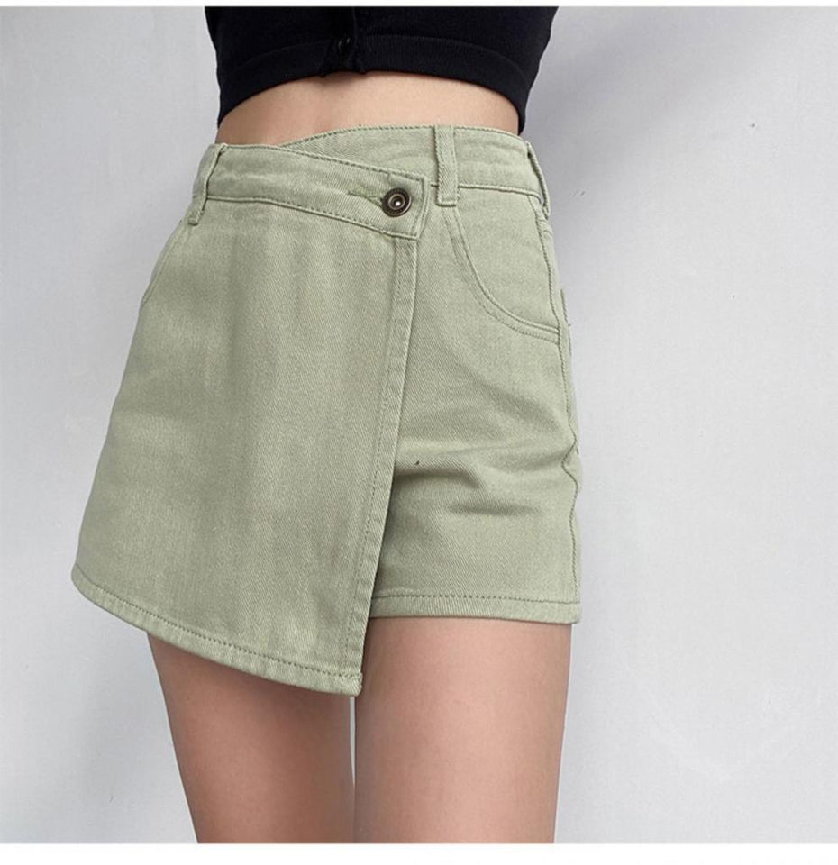 Anti-exposure Irregular Denim Skirt