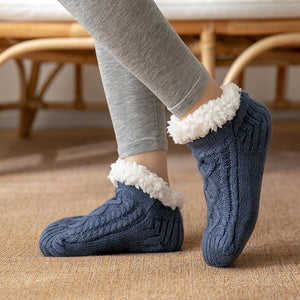 Winter Knitted Plush Floor Socks Home Warm Non-slip Carpet Socks Women