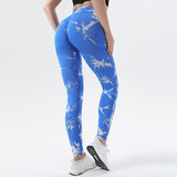 Tie-dye Peach Hip Yoga Pants Plus Size Seamless Hip-lifting Trousers