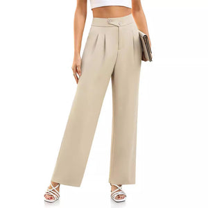 Women's High Waist Work Business Casual Trousers With Pockets