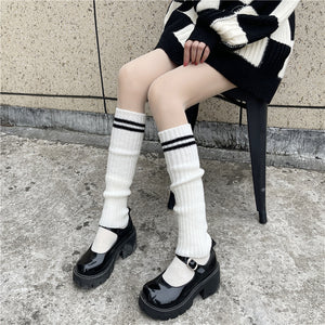 Wool Knitted Socks Leg Cover Pile Pile Socks Calf Socks Women's Mid-tube Socks