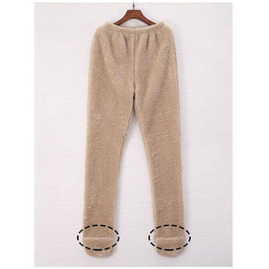 Women Coral Fleece Socks Leggings Winter Warm Sleepwear Ankles Knees Guard Women Home Pants Thick Pajamas Pant