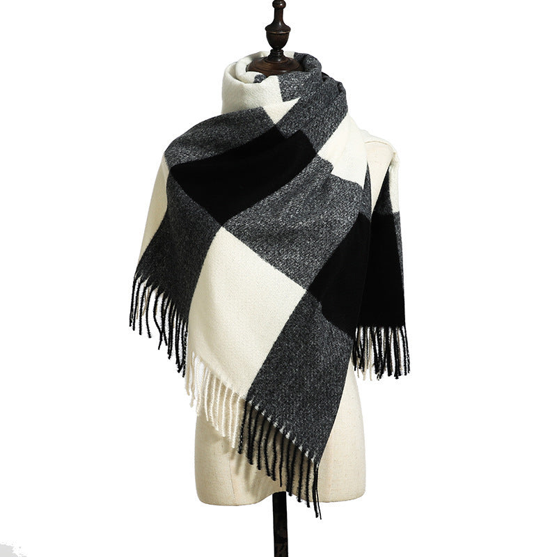 New Cashmere Tassel Thickened Cold And Warm Scarf