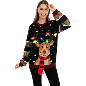 Christmas Elk Sweater Novel Christmas Atmosphere Sweater