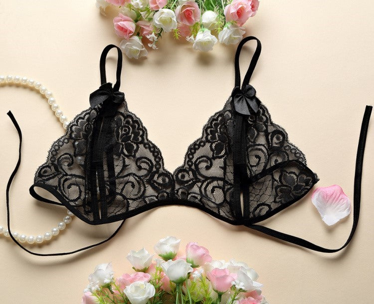 Porn Sexy Women Lace Tulle Lingerie Set