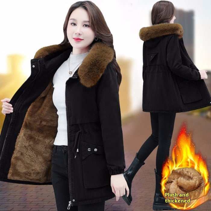 Women's Short Winter Loose Fleece Padded Coat