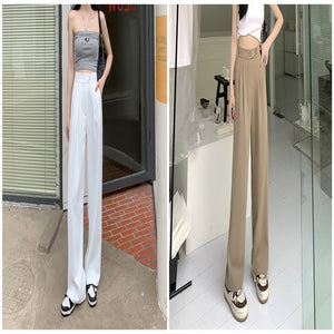 Women's New High Waist Loose Drape Suit Wide Leg Pants