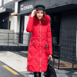 Long hooded padded down coat coat women