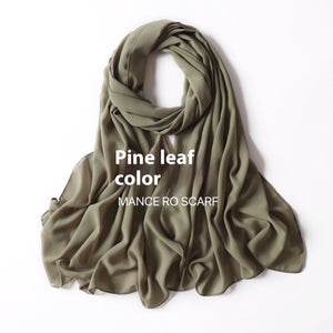 Pure Color Pearl Chiffon Scarf Headcloth Veil Chiffon Scarf